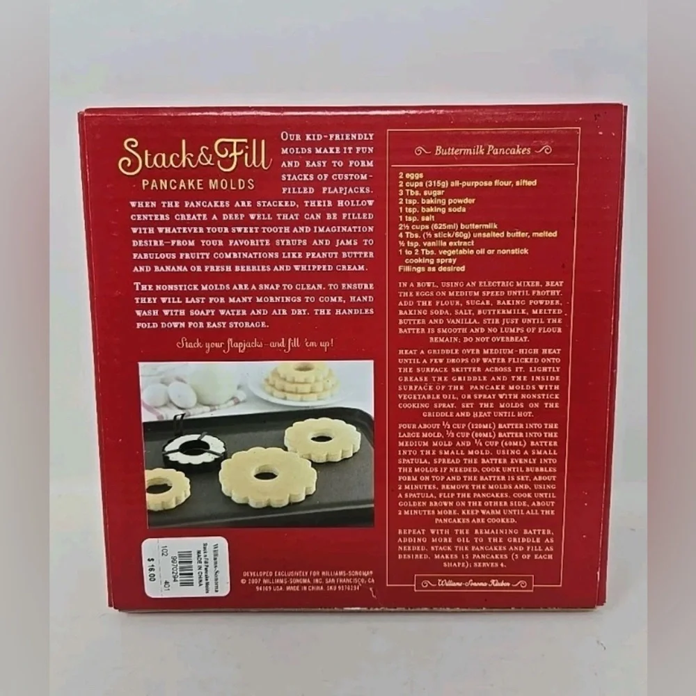 Williams Sonoma Red Stack & Fill Pancake Molds